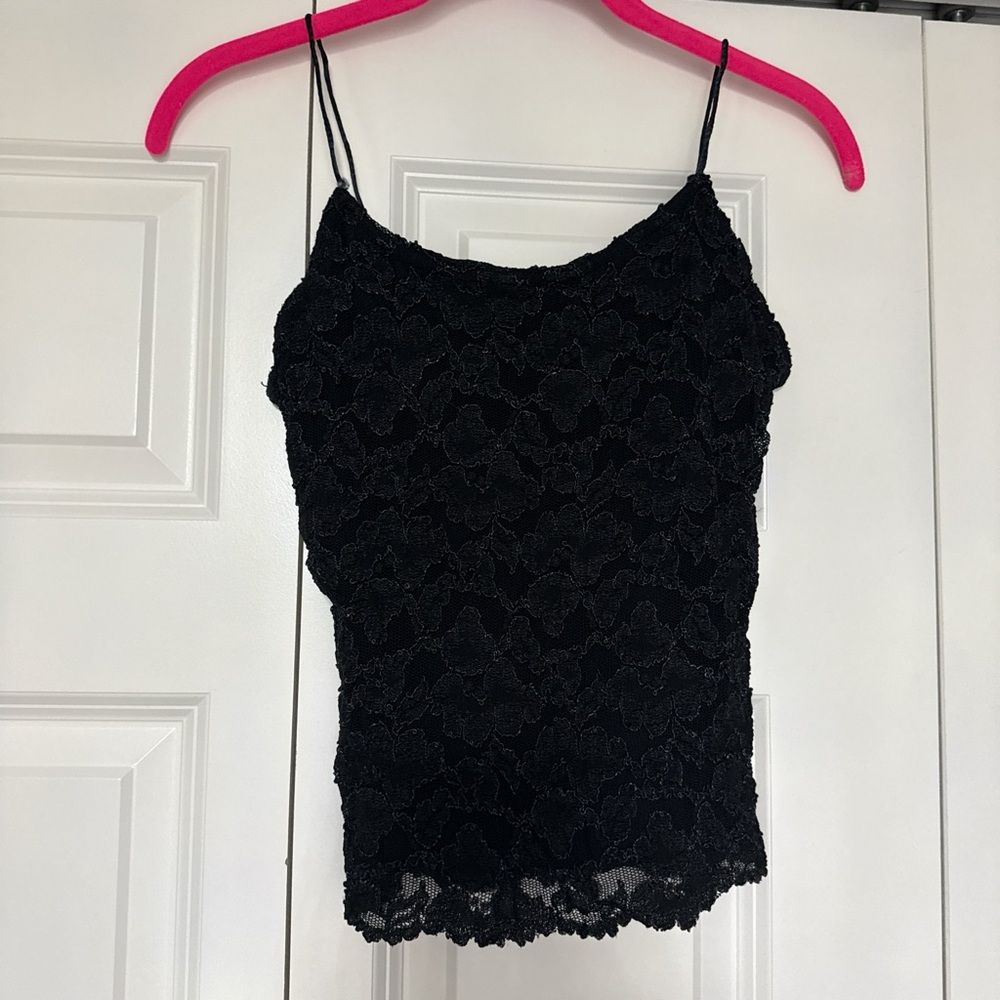Vintage Cache Black Lace Camisole Top